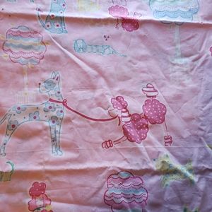 Doggy poodle pink pillow case with ties